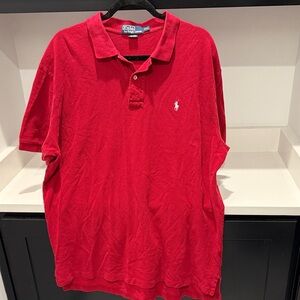 Polo by Ralph Lauren Men's Vibrant Red Polo Shirt. Size XXL